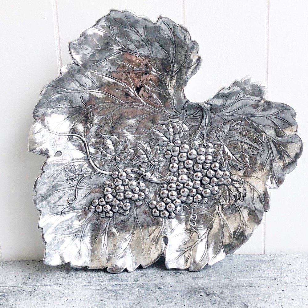 Arthur Court Large Grape Leaf Serving Tray